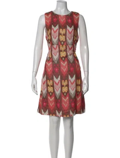 Pre-owned Tory Burch Linen Knee-length Dress In Pink