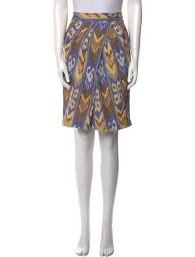 Pre-owned Tory Burch Linen Knee-length Skirt In Gold