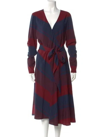 Pre-owned Tory Burch Linen Long Dress In Blue