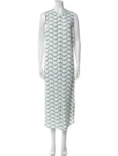 Pre-owned Tory Burch Linen Long Dress In Multi