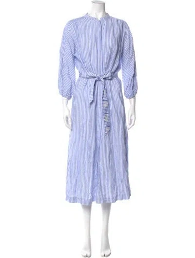 Pre-owned Tory Burch Linen Long Dress In Multi