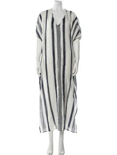 Pre-owned Tory Burch Linen Long Dress In Neutral