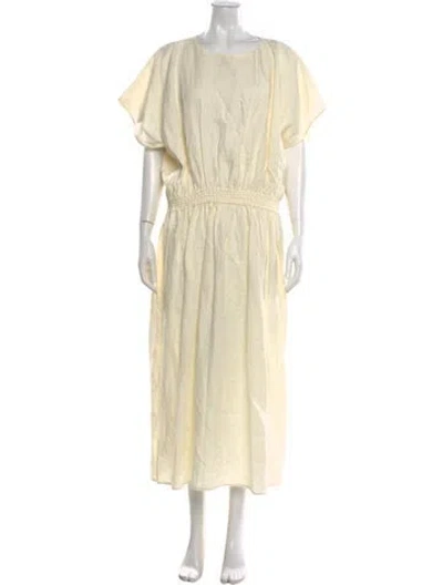 Pre-owned Tory Burch Linen Long Dress In Neutral