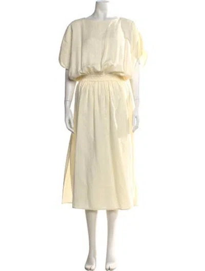 Pre-owned Tory Burch Linen Long Dress In Neutral
