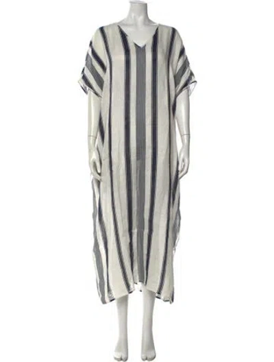 Pre-owned Tory Burch Linen Long Dress In Neutral