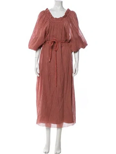 Pre-owned Tory Burch Linen Long Dress In Pink