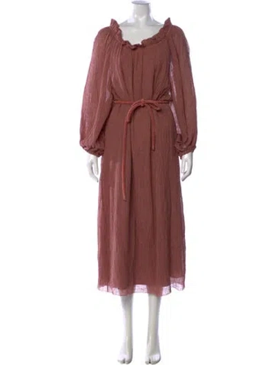 Pre-owned Tory Burch Linen Long Dress In Pink