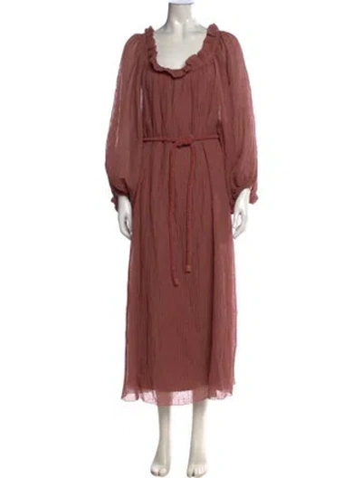 Pre-owned Tory Burch Linen Long Dress In Pink