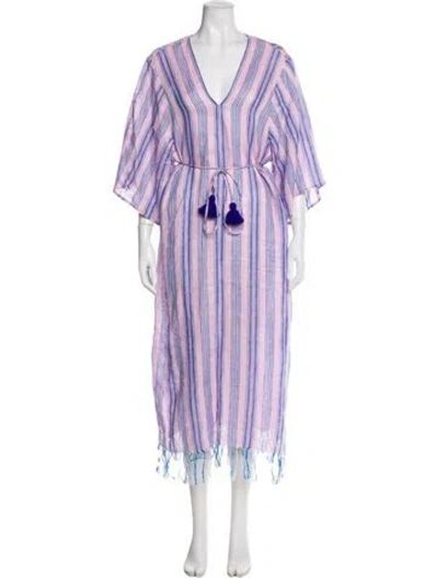 Pre-owned Tory Burch Linen Long Dress In Purple
