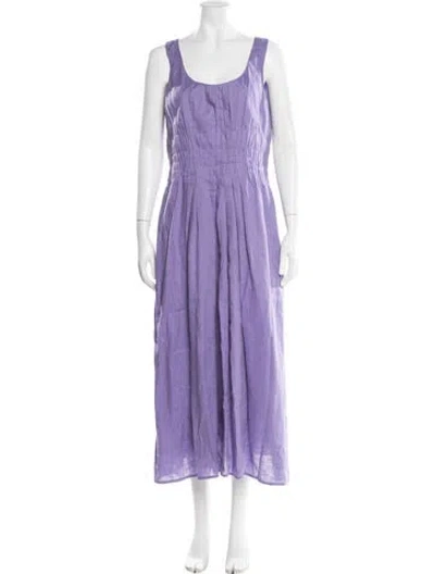 Pre-owned Tory Burch Linen Long Dress In Purple