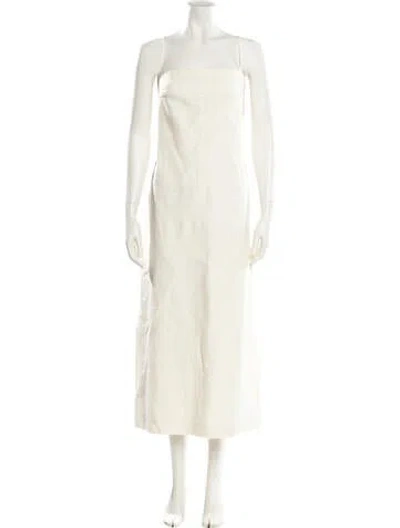 Pre-owned Tory Burch Linen Long Dress W/ Tags In Neutral