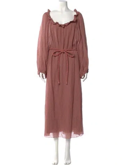 Pre-owned Tory Burch Linen Long Dress W/ Tags In Neutral