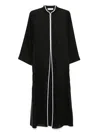 Tory Burch Linen Kaftan Dress Side Slits In Black