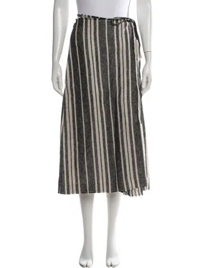 Pre-owned Tory Burch Linen Midi Length Skirt In Multicolor