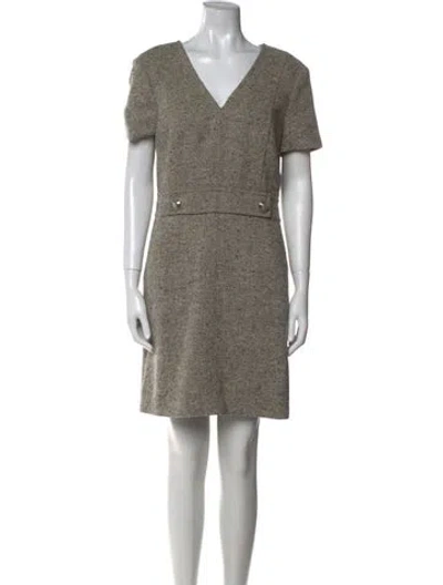 Pre-owned Tory Burch Linen Mini Dress In Gray