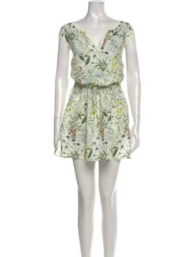 Pre-owned Tory Burch Linen Mini Dress In Green