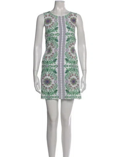 Pre-owned Tory Burch Linen Mini Dress In Multi