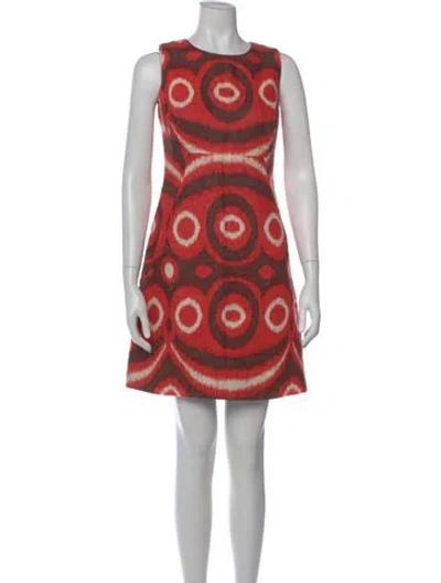 Pre-owned Tory Burch Linen Mini Dress In Multi