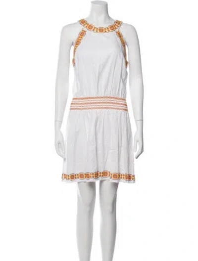 Pre-owned Tory Burch Linen Mini Dress In Neutral