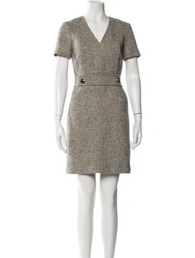 Pre-owned Tory Burch Linen Mini Dress In Neutral
