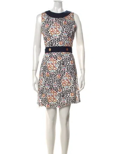 Pre-owned Tory Burch Linen Mini Dress In Neutral