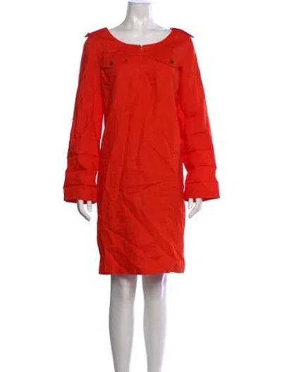 Pre-owned Tory Burch Linen Mini Dress In Orange