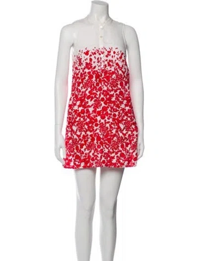 Pre-owned Tory Burch Linen Mini Dress In Red