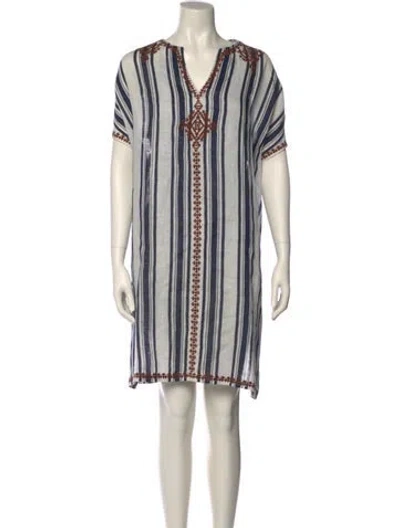 Pre-owned Tory Burch Linen Mini Dress In White