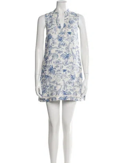 Pre-owned Tory Burch Linen Mini Dress In White