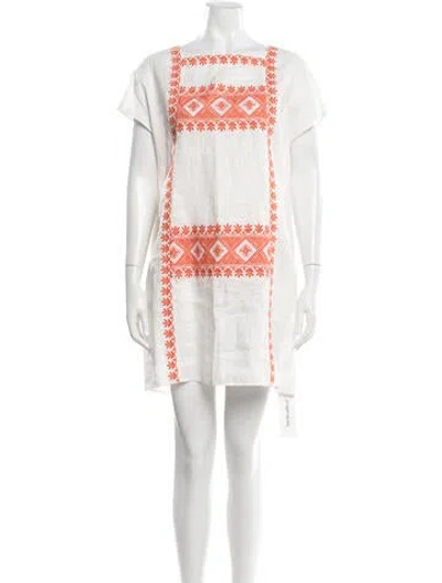 Pre-owned Tory Burch Linen Mini Dress In White