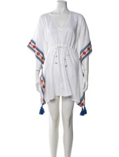 Pre-owned Tory Burch Linen Mini Dress In White