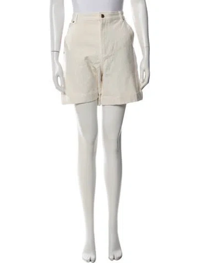 Pre-owned Tory Burch Linen Mini Shorts W/ Tags In Gray