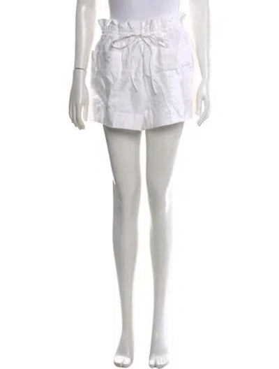 Pre-owned Tory Burch Linen Mini Shorts In White