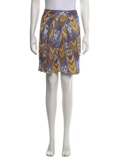 Pre-owned Tory Burch Linen Mini Skirt In Brown