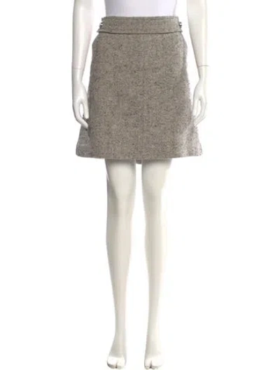 Pre-owned Tory Burch Linen Mini Skirt In Gray