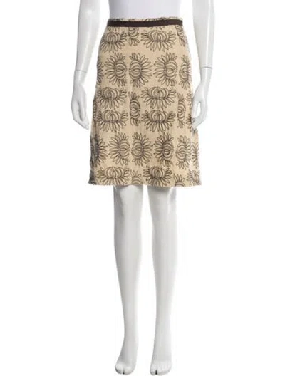 Pre-owned Tory Burch Linen Mini Skirt In Neutral