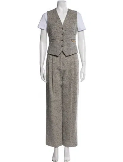 Pre-owned Tory Burch Linen Pantsuit In Neutral