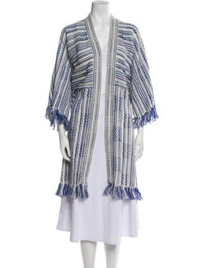 Pre-owned Tory Burch Linen Printed Sweater In Neutral