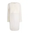 Tory Burch Linen-silk Pleated Mini Kaftan In White