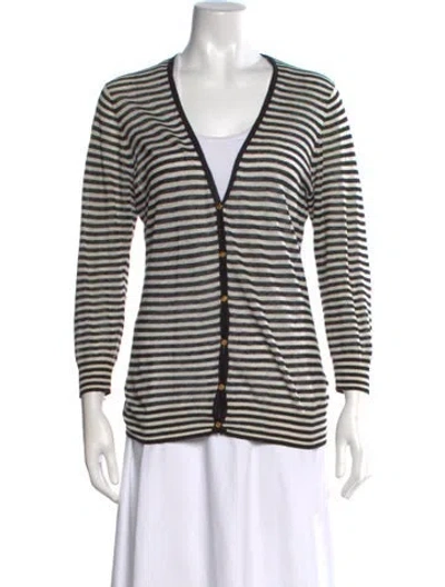 Pre-owned Tory Burch Linen Striped Sweater