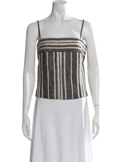 Pre-owned Tory Burch Linen Striped Top In Multicolor