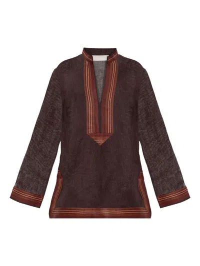 Tory Burch Linen Striped Tunic