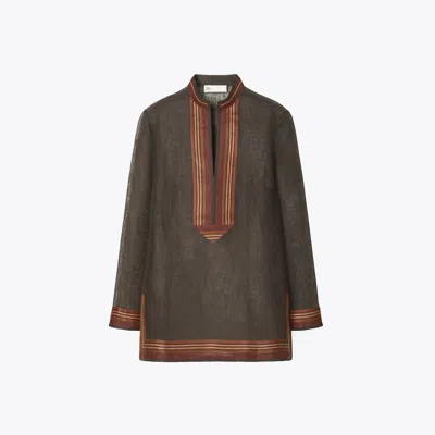 Tory Burch Linen Tory Tunic In Brown