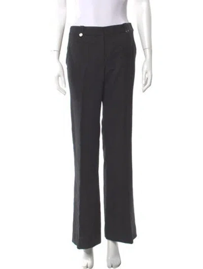 Pre-owned Tory Burch Linen Wide Leg Pants In Gray