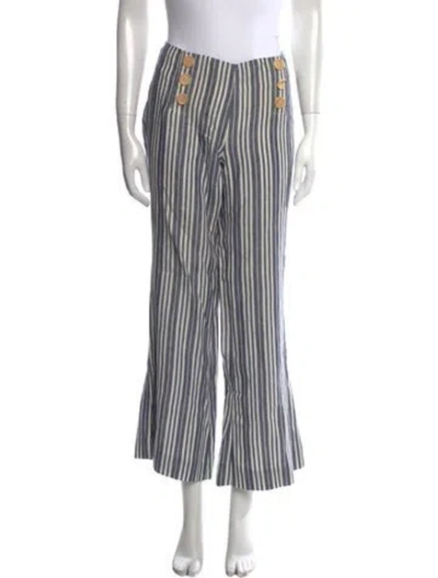 Pre-owned Tory Burch Linen Wide Leg Pants In Multi