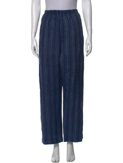 Pre-owned Tory Burch Linen Wide Leg Pants In Multi