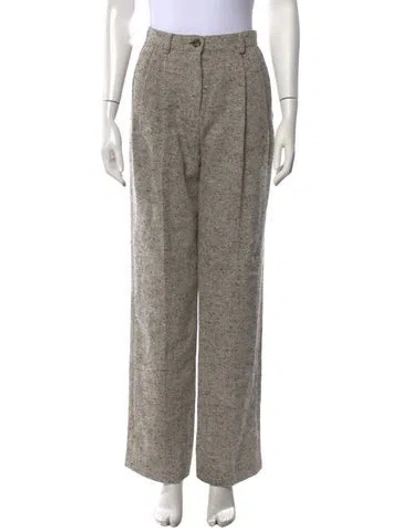 Pre-owned Tory Burch Linen Wide Leg Pants In Neutrals