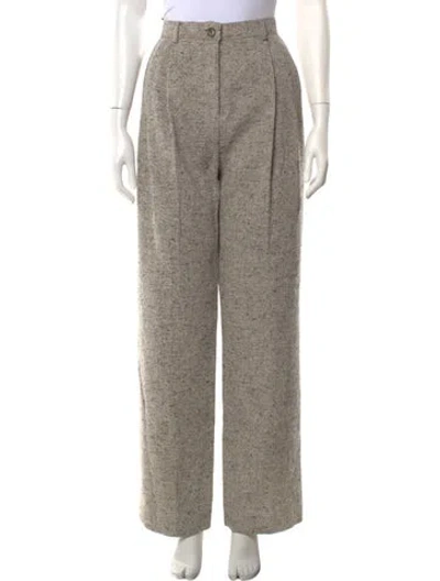 Pre-owned Tory Burch Linen Wide Leg Pants W/ Tags In Neutral
