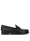 Tory Burch Leather Penny-slot Loafers In Black