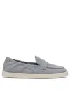 Tory Burch Light Blue Loafers With Logo Plaque On The Front And Slip-on Design In Suede Woman In Blue